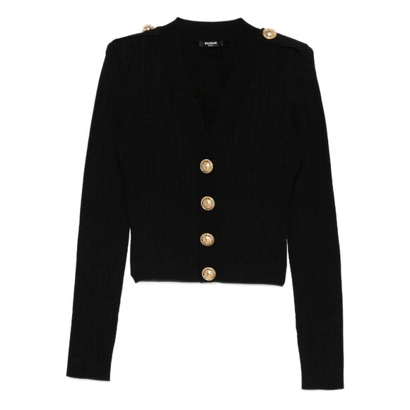Balmain Women Ribbed Cardigan With Buttons